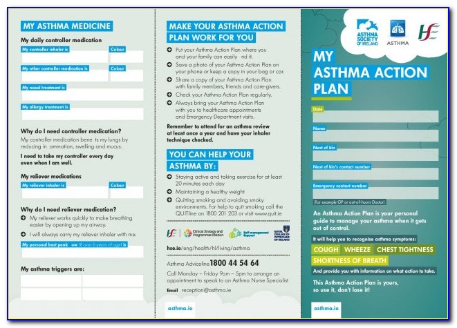 Asthma Action Plan Sample Filled Out