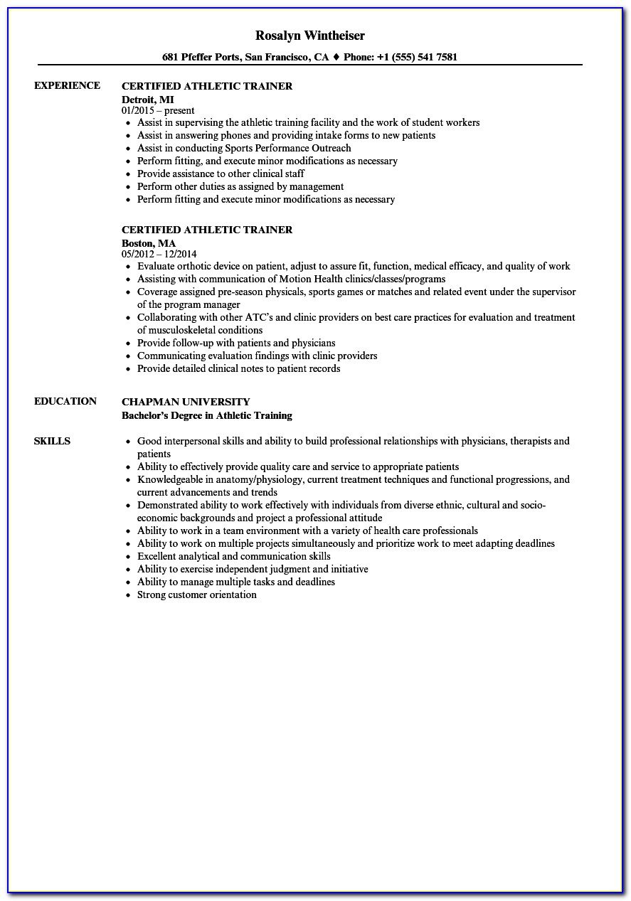 Athletic Director Resume Templates