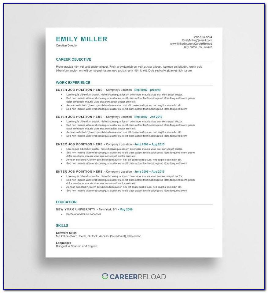 Ats Friendly Resume Template Free 2018