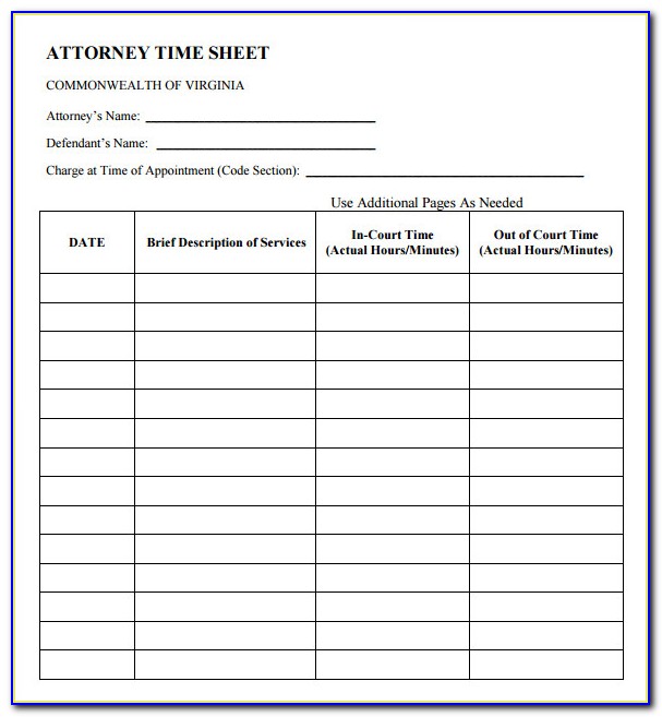 Attorney Billing Excel Template