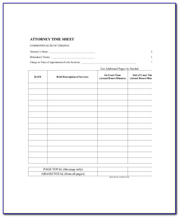 Attorney Billing Template Free