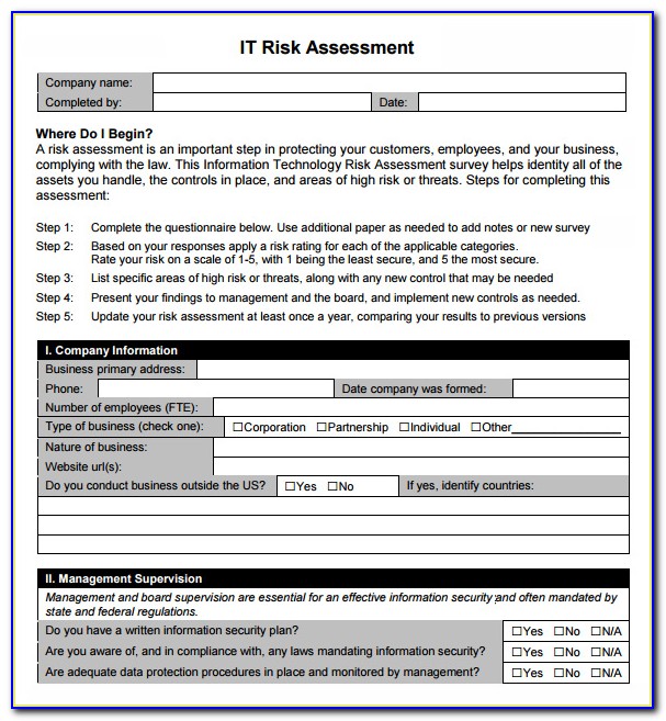 Audit Risk Assessment Memo Example