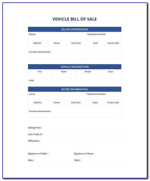 Auto Bill Of Sale Template Missouri