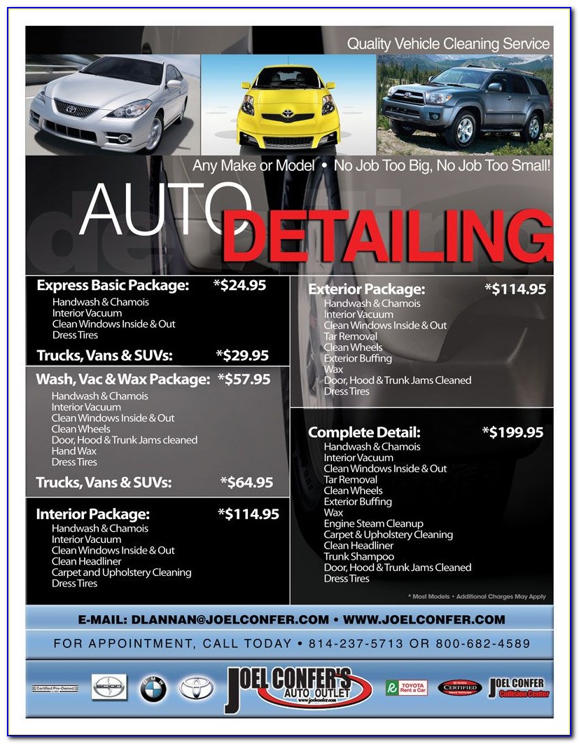 Auto Detailing Flyer Templates Free