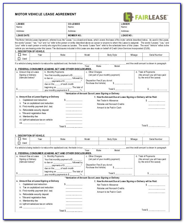 Auto Finance Contract Template