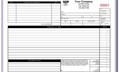 Auto Mechanic Work Order Forms