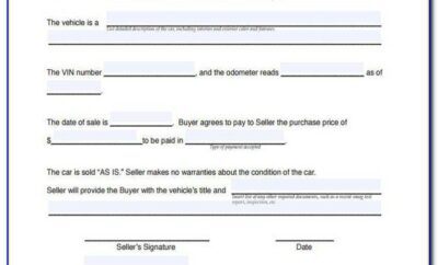 Auto Sale Agreement Template