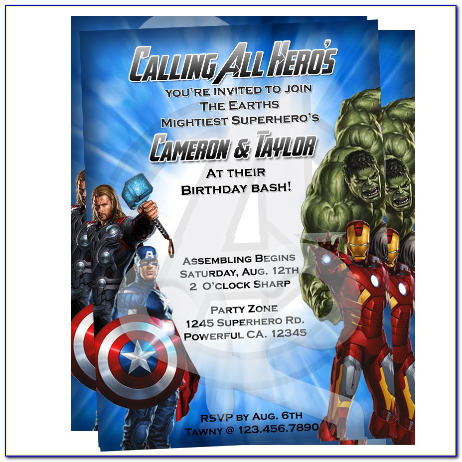 Avengers Birthday Invitation Template