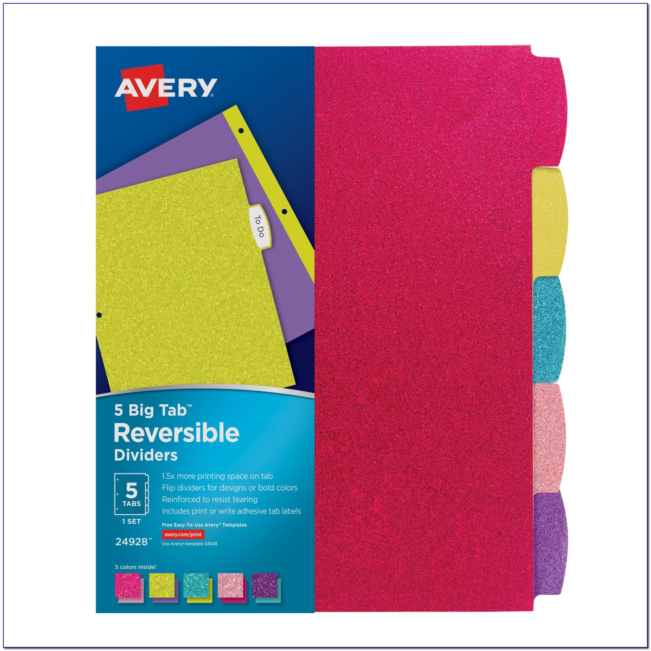 Avery 5 Tab Clear Label Dividers Template