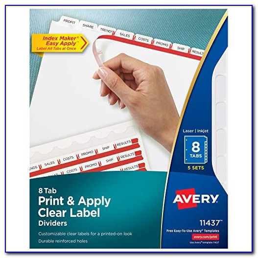 Avery 5 Tab Label Template 11446