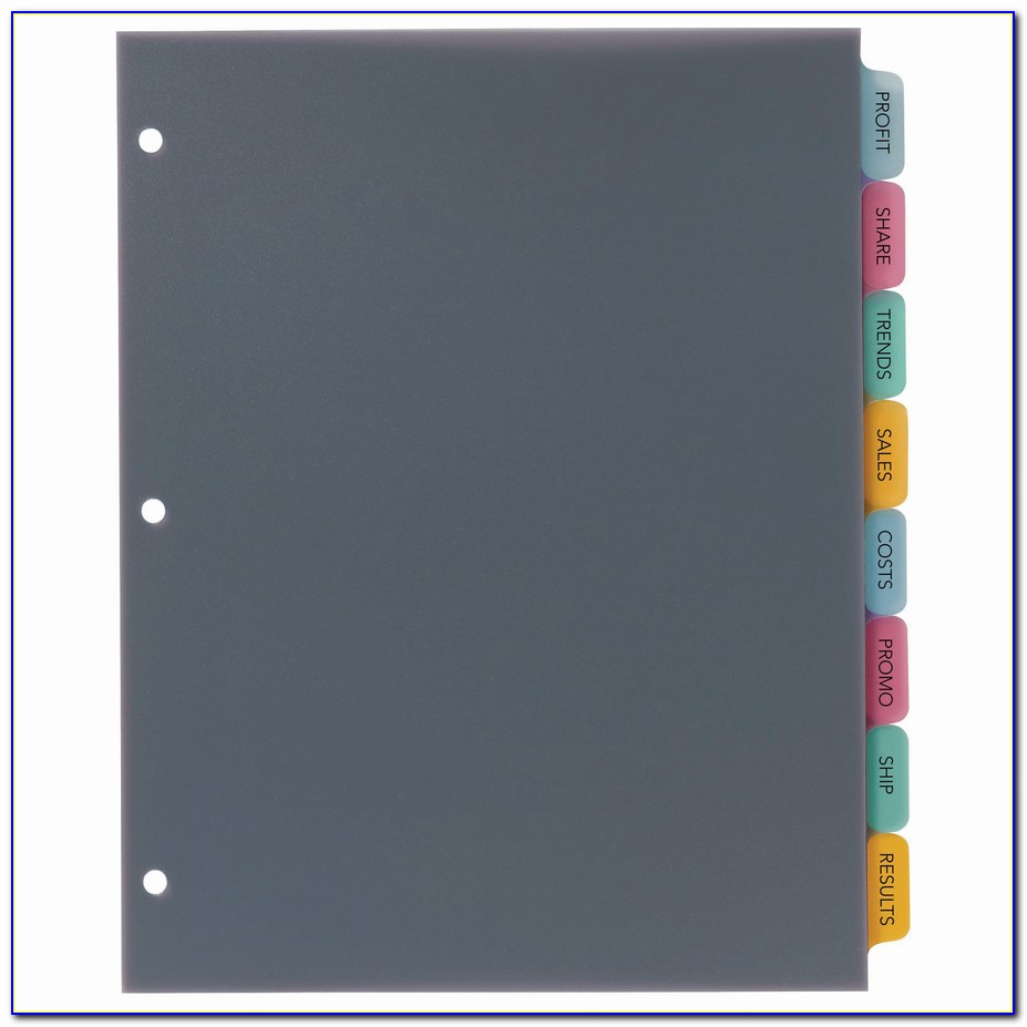 Avery Big 8 Tab Insertable Dividers Template