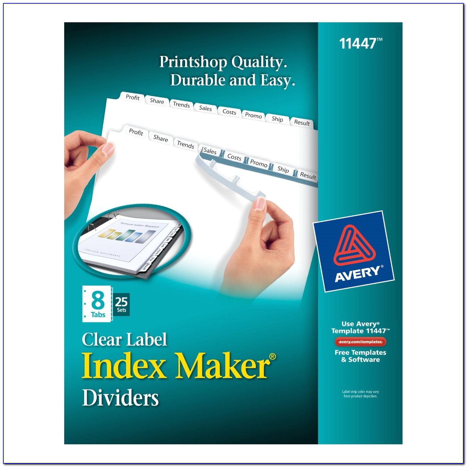 Avery Index Maker 8 Tab Template 11447