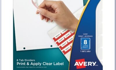 Avery Standard Divider Tab Inserts 8 Tabs Template