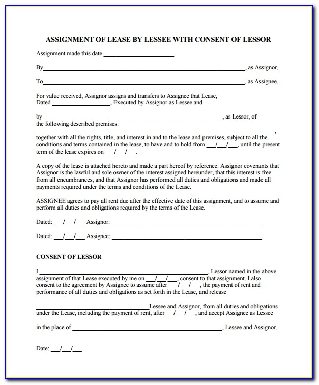 California Association Of Realtors Assignment Of Lease Form