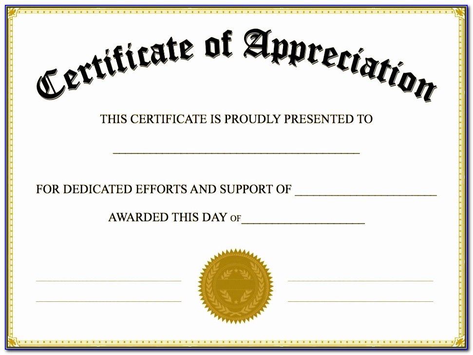 Certificate Of Appreciation Template Powerpoint Download