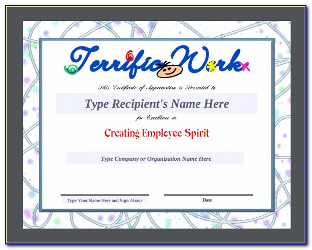 Certificate Of Appreciation Template Word Doc Free Download