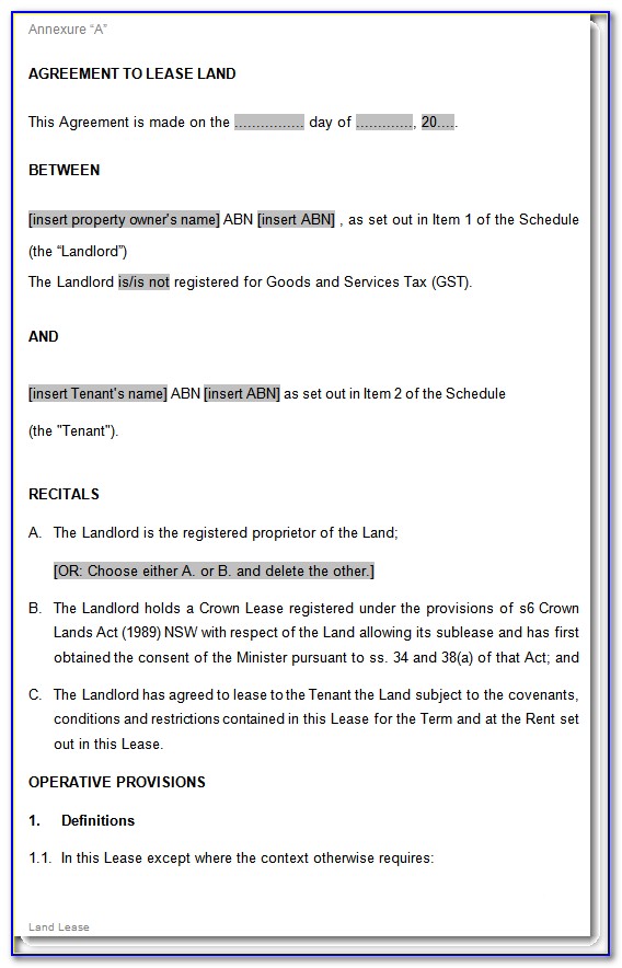 Deed Of Assignment Of Lease Template
