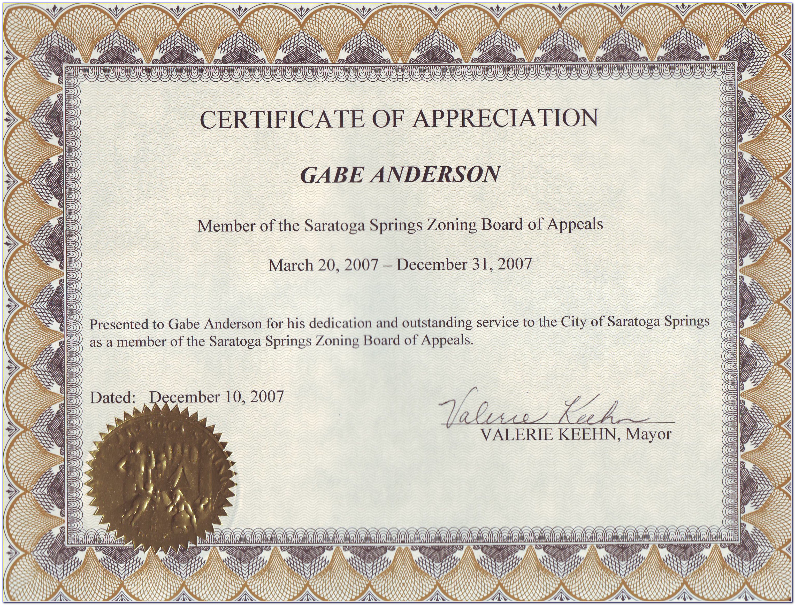 Free Appreciation Certificate Templates For Word
