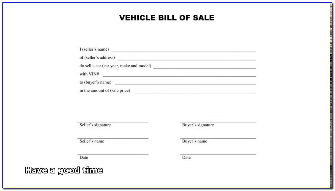 Free Auto Bill Of Sale Template Download