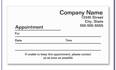 Free Printable Appointment Reminder Template