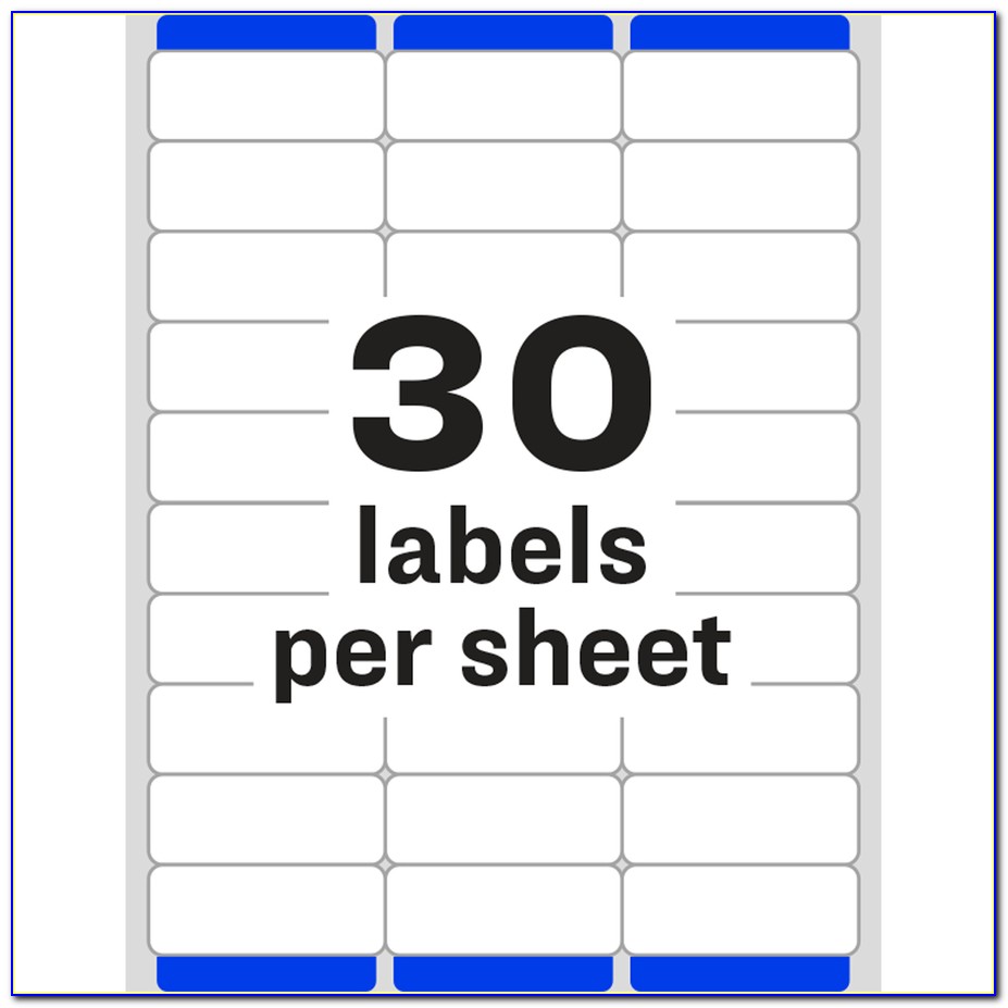 Mailing Labels 30 Per Sheet Template