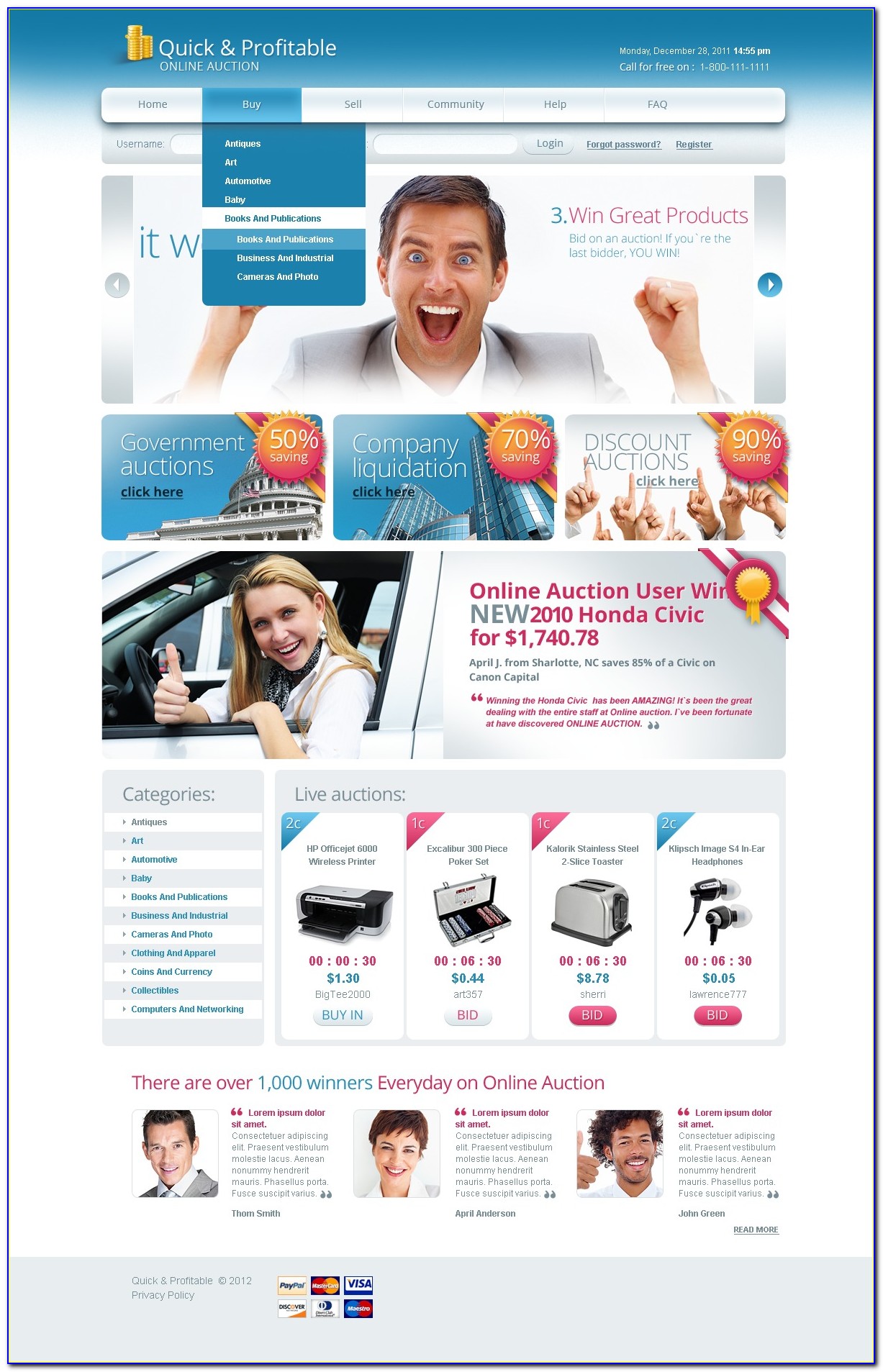 Online Auction Website Templates Free Download