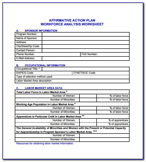 Sample Affirmative Action Plan Policy