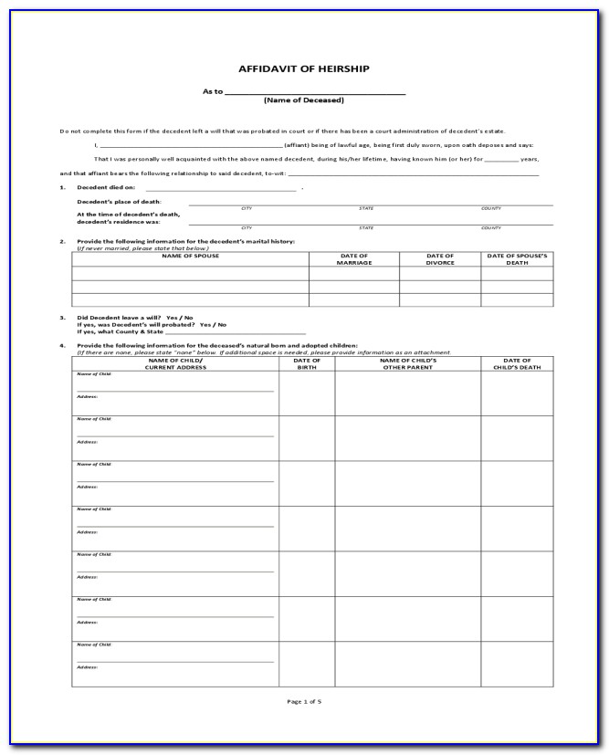 Sworn Affidavit Form Pdf Download