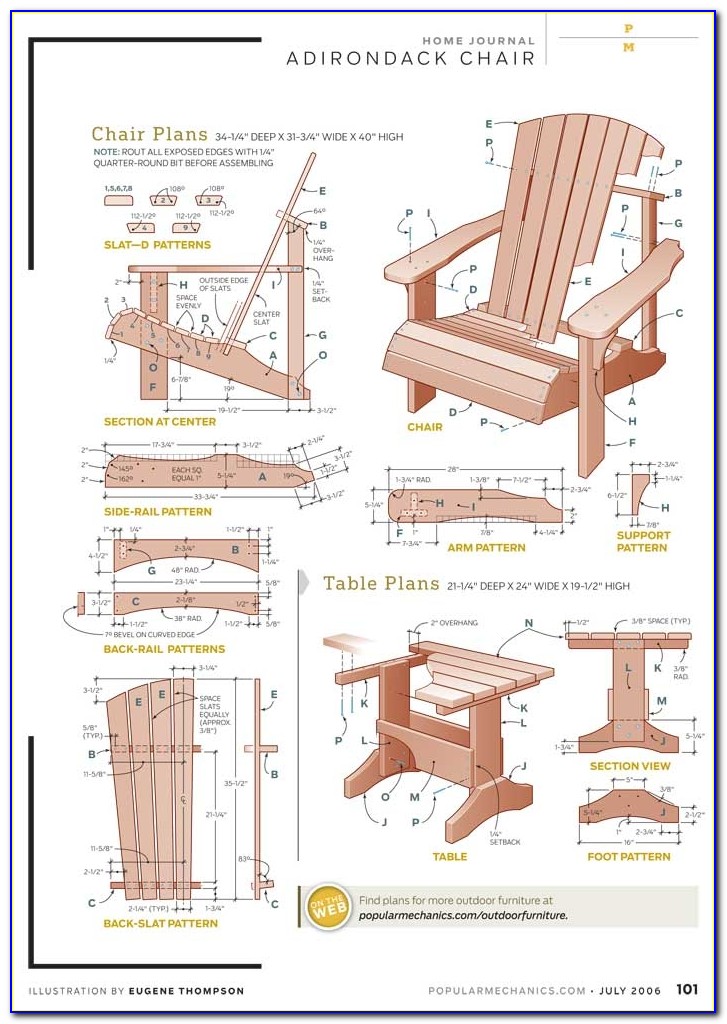 Tall Adirondack Chair Plans & Templates