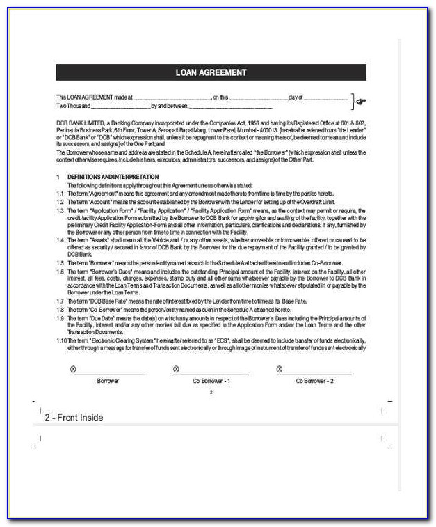 Vehicle Finance Contract Template