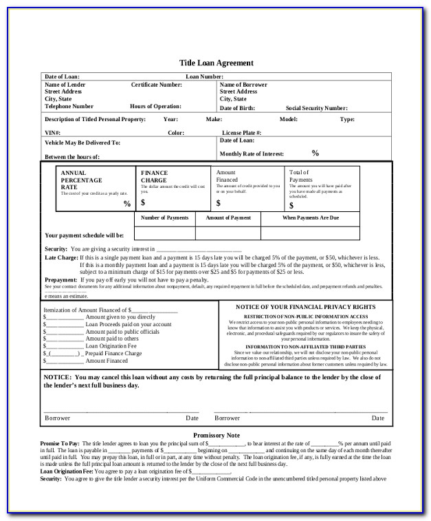 Vehicle Finance Lease Agreement Template