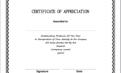Volunteer Appreciation Certificate Template Free