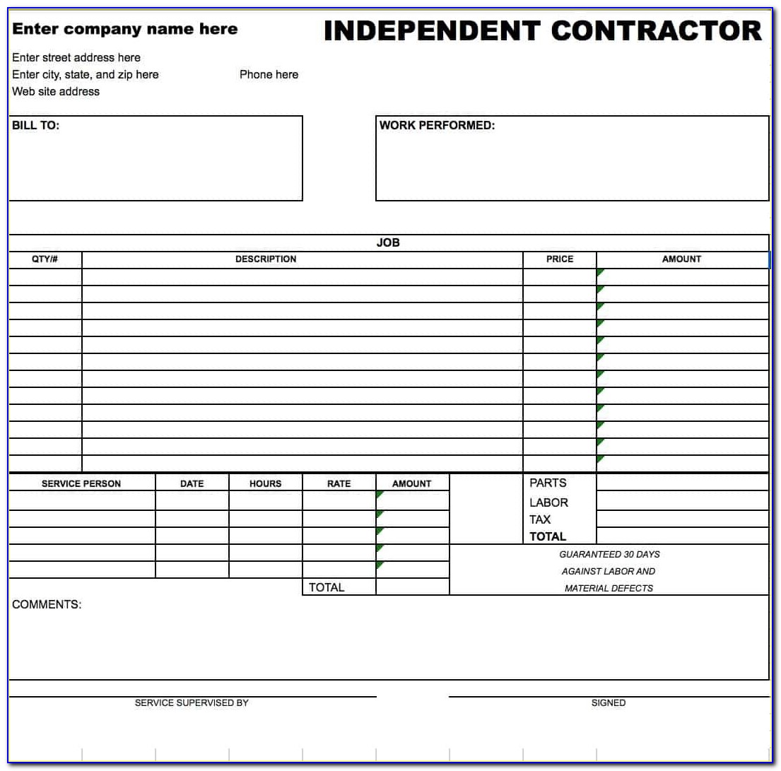 1099 Contractor Invoice