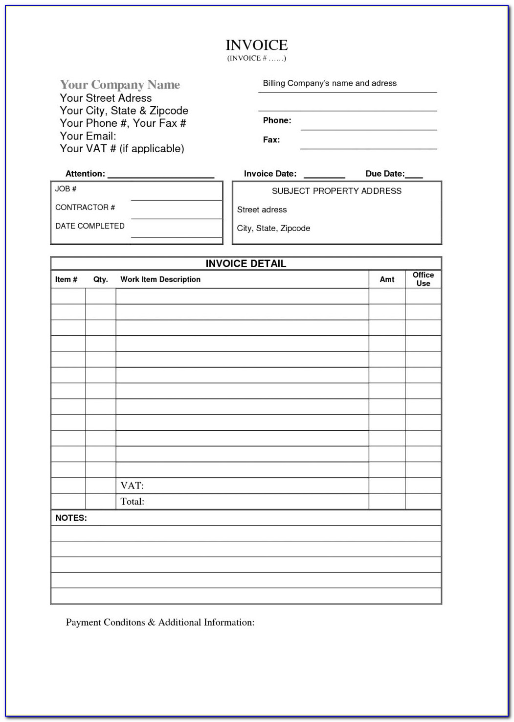 1099 Invoice Template Excel