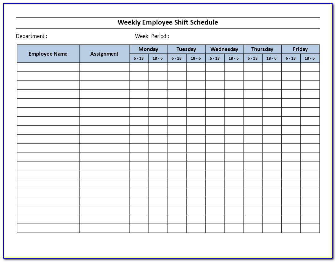 12 Hour Rotating Shift Schedule Template