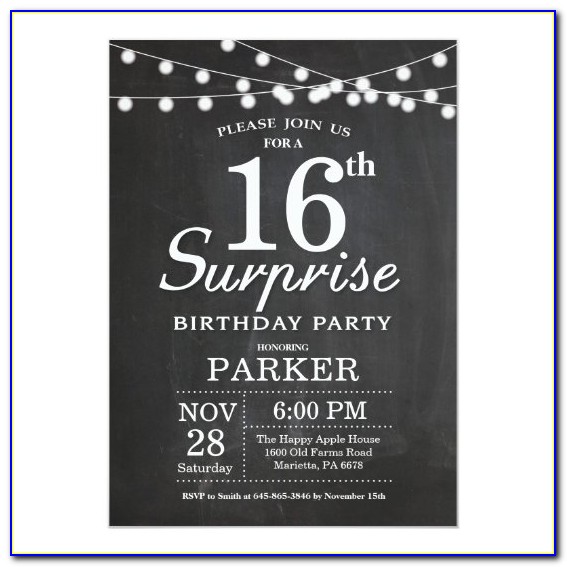 16 Th Birthday Invitations Templates