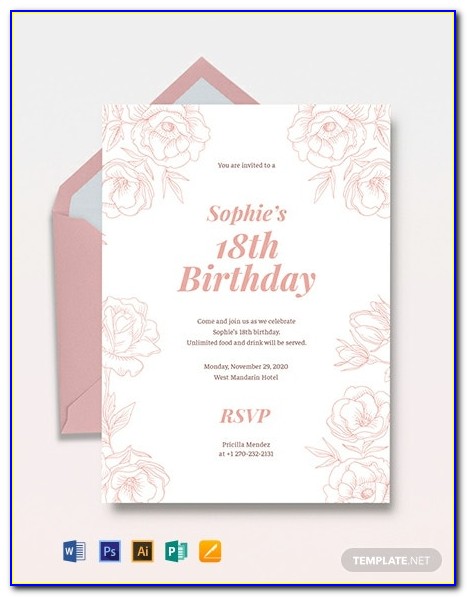 18 Birthday Invitation Layout