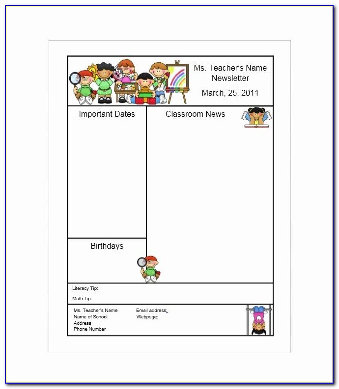 1st Grade Newsletter Templates Free