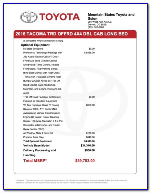 2019 Toyota Camry Dealer Invoice