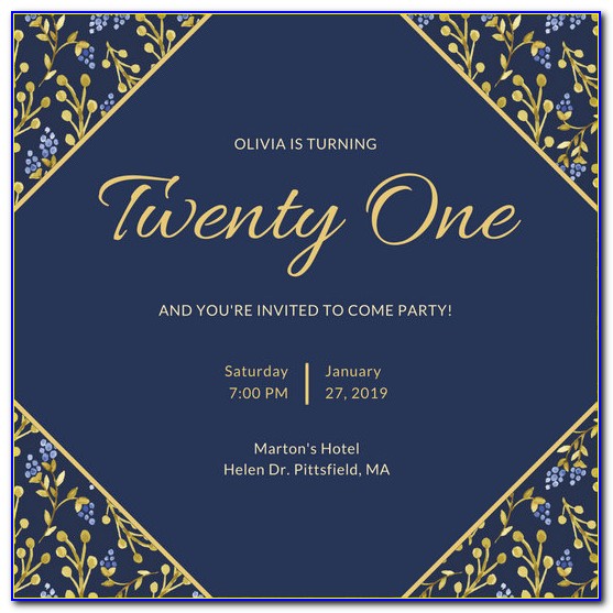 21st Birthday Invitation Templates Photoshop