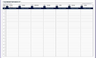 24 Hour Work Schedule Template Free