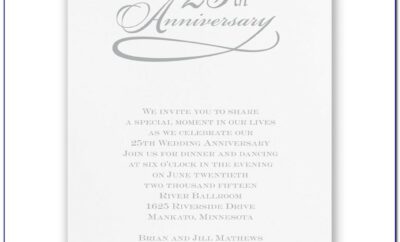 25 Anniversary Invitations Templates