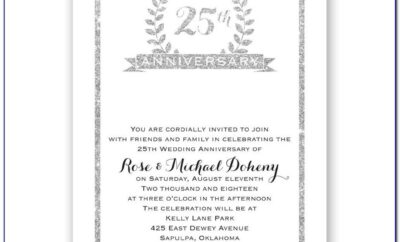 25 Th Anniversary Invitation Samples