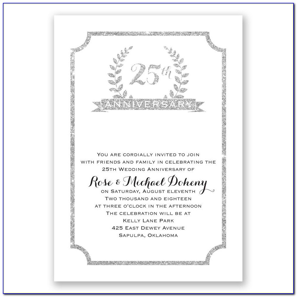 25 Th Anniversary Invitation Samples