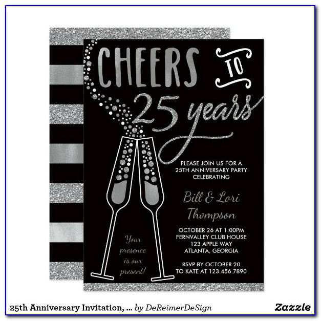 25 Th Anniversary Invitations Templates