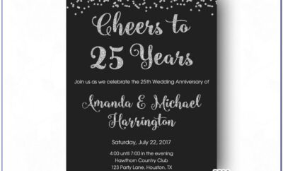 25 Th Wedding Anniversary Invitations Templates
