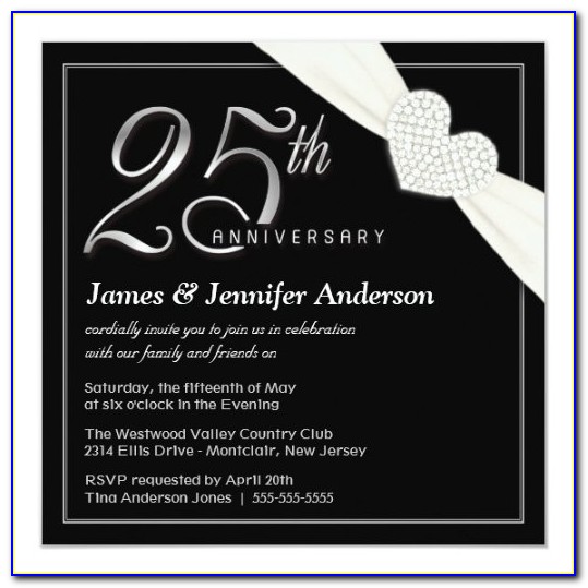 25 Wedding Anniversary Invitation Templates