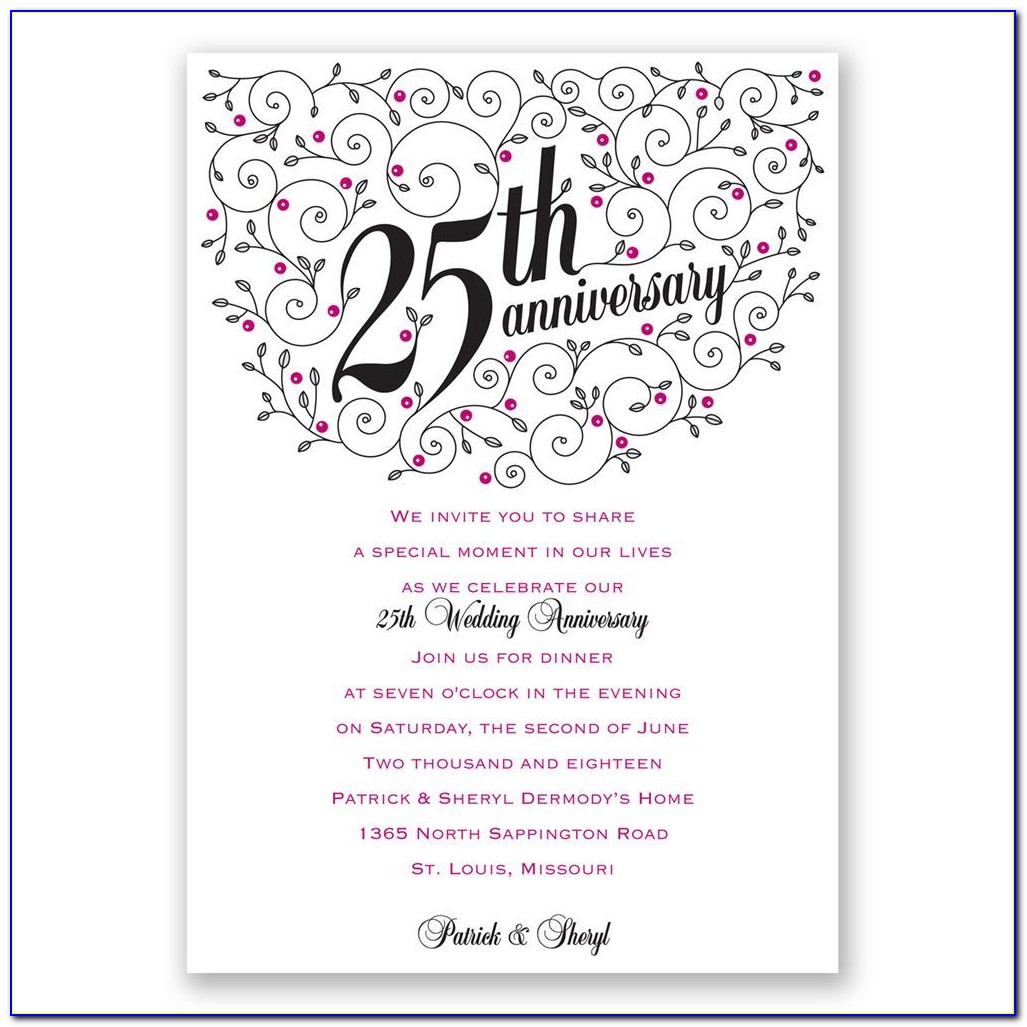 25 Wedding Anniversary Invitations Templates