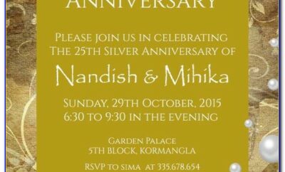 25th Wedding Anniversary Invitation Format