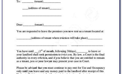 30 Day Eviction Letter Template